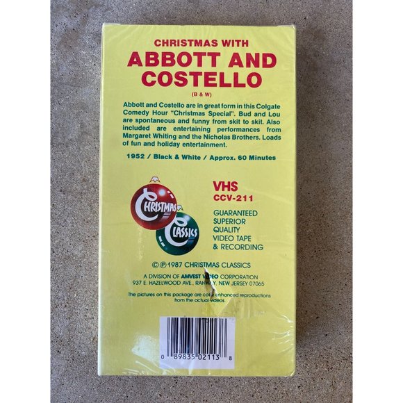 ABBOTT AND COSTELLO VHS - Christmas with Abbott and Costello 1952 - B & W - 1987 - Picture 2 of 6